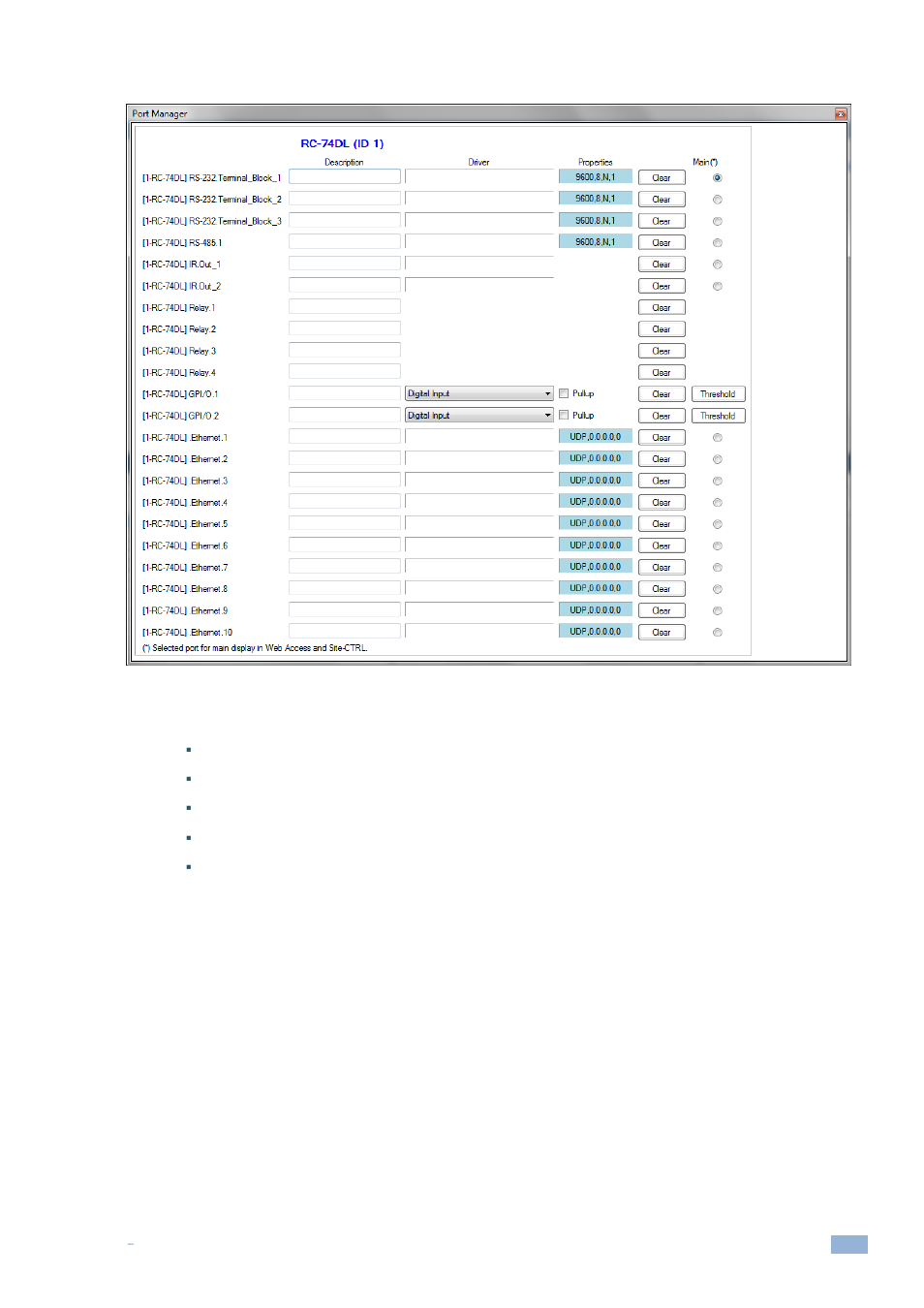 Figure 103: the rc-74dl port manager | Kramer Electronics WP-501 User Manual | Page 68 / 137