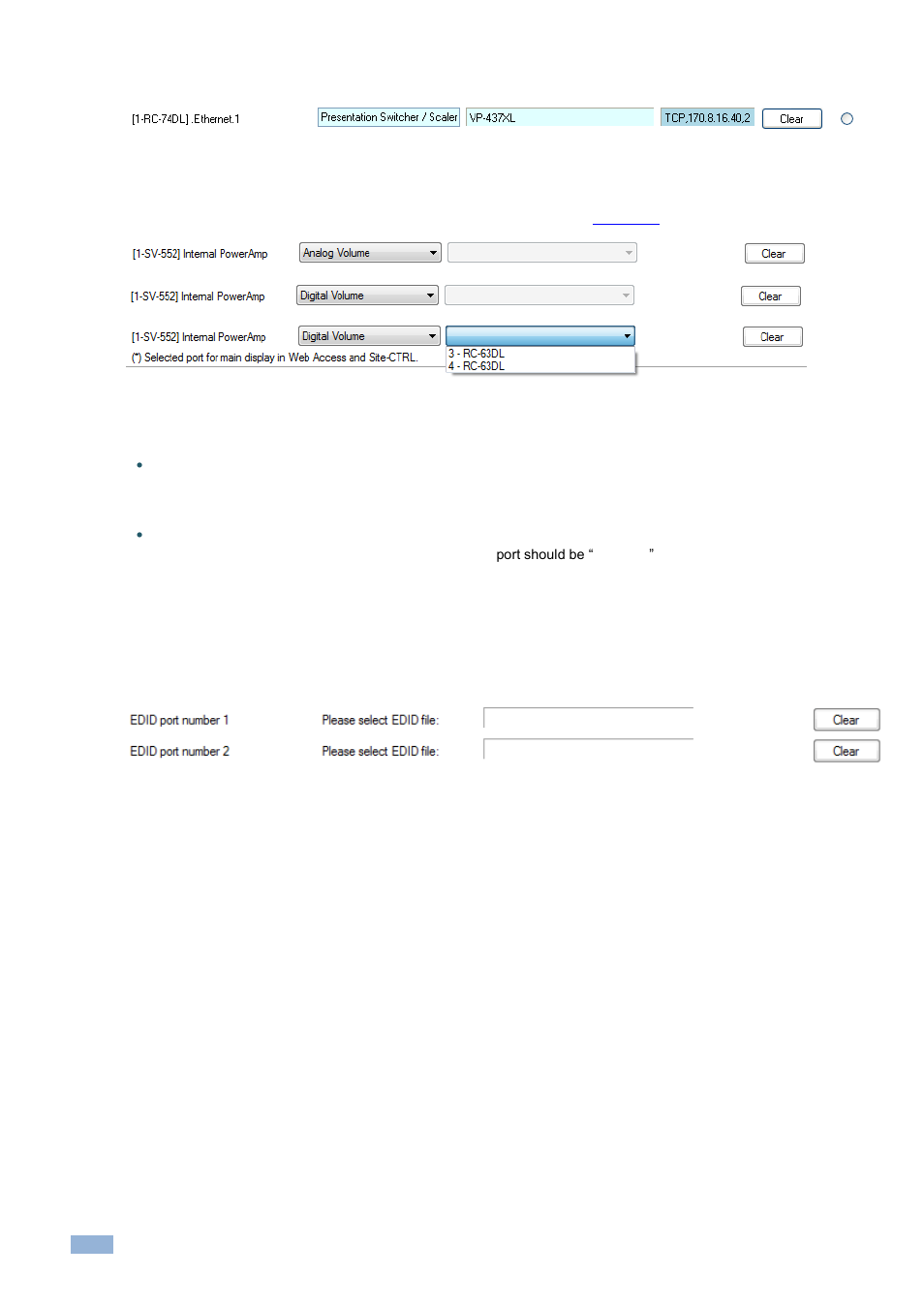 1 setting the volume properties, 2 uploading edid information, Figure 116: set volume properties | Figure 117: selecting the edid file | Kramer Electronics WP-501 User Manual | Page 75 / 137