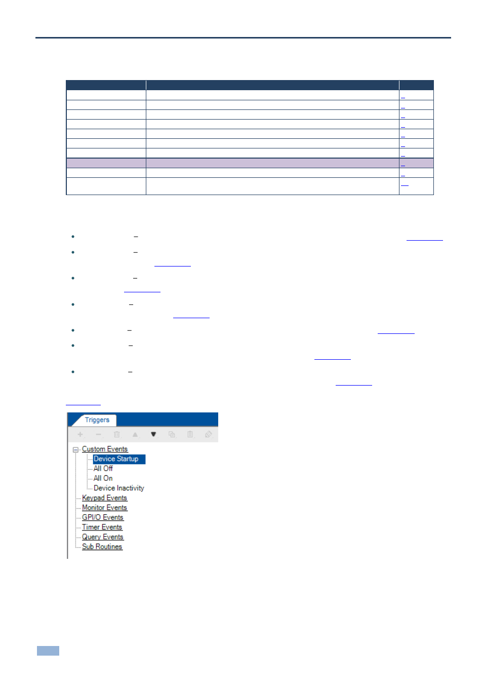 8 using the triggers, Using the triggers, Figure 120: the standard built-in triggers list | 8using the triggers | Kramer Electronics WP-501 User Manual | Page 77 / 137