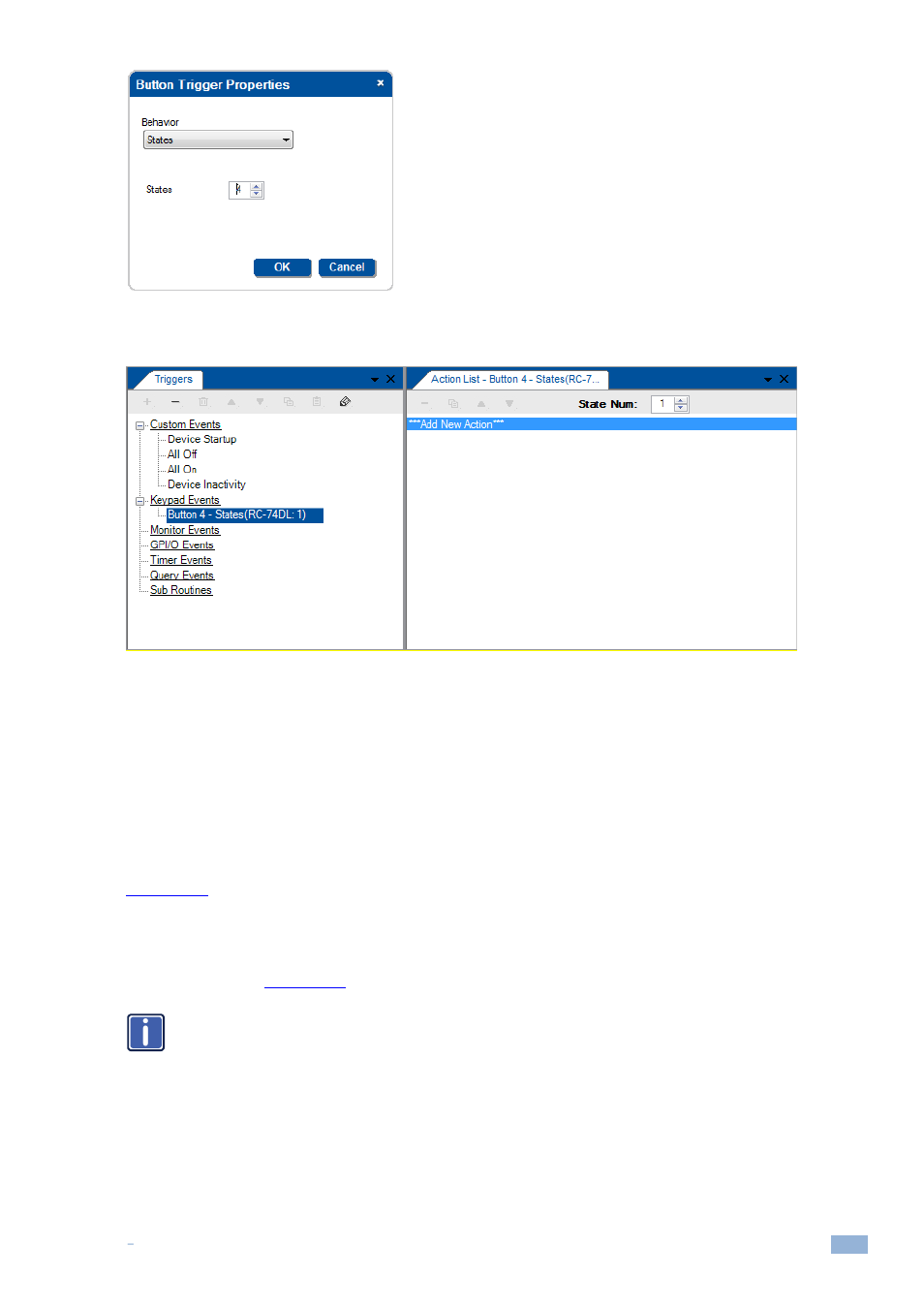 2 knob keypad events, Figure 137: the state number in the action list | Kramer Electronics WP-501 User Manual | Page 84 / 137