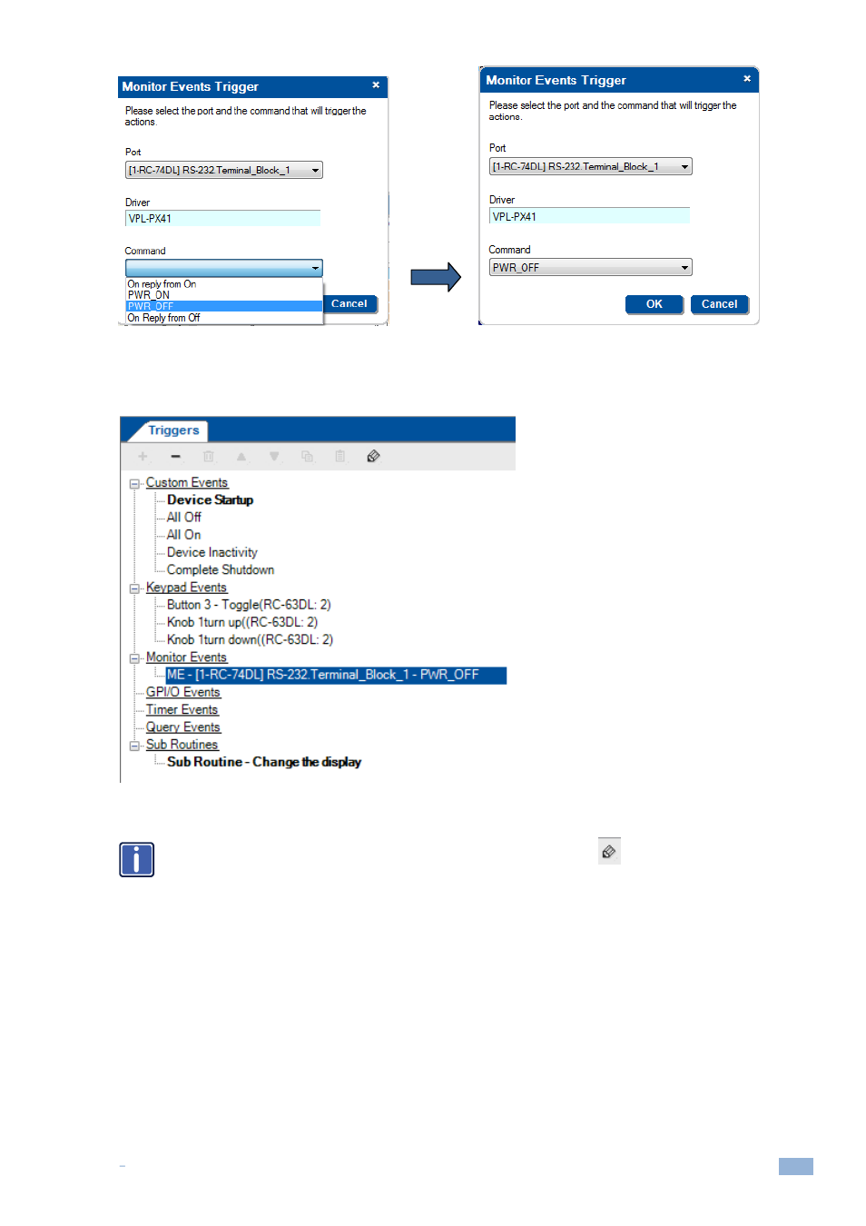 4 gpi/o events, Gpi/o events, Figure 138: the monitor events trigger window | Kramer Electronics WP-501 User Manual | Page 86 / 137