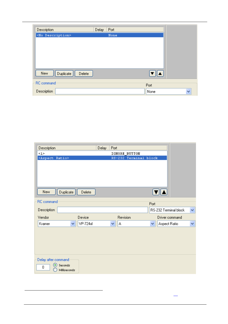 Figure 30: creating a new command, Figure 31: selecting the port | Kramer Electronics SV-551 User Manual | Page 32 / 51