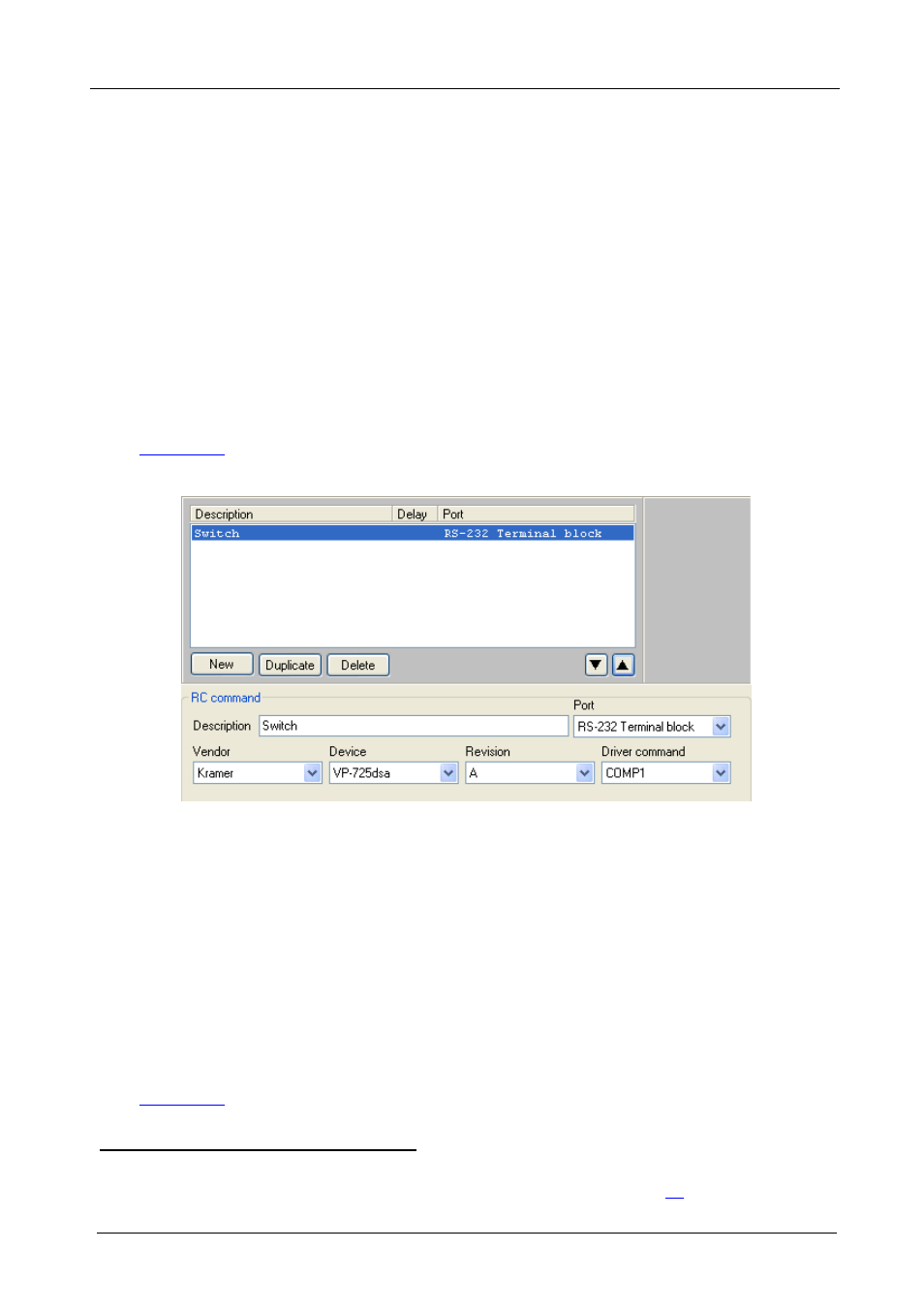 1 an rs-232 command – switch input to output, 2 a light command – select the button behavior, An rs-232 command – switch input to output | A light command – select the button behavior, Figure 34: switch to comp1 command | Kramer Electronics SV-551 User Manual | Page 34 / 51