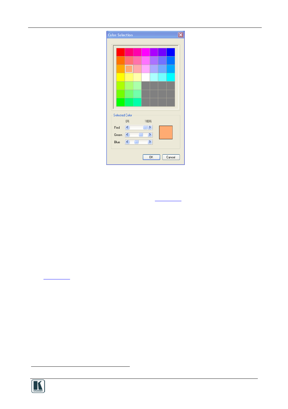 8 the ignore button command, The ignore button command, Figure 41: select button color | Figure 41 | Kramer Electronics SV-551 User Manual | Page 39 / 51