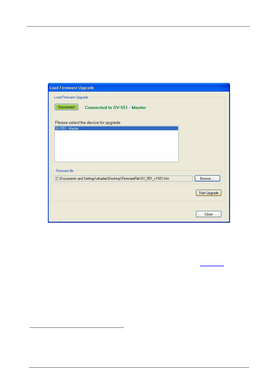 Figure 53: load firmware upgrade window (rc-6x) | Kramer Electronics SV-551 User Manual | Page 46 / 51