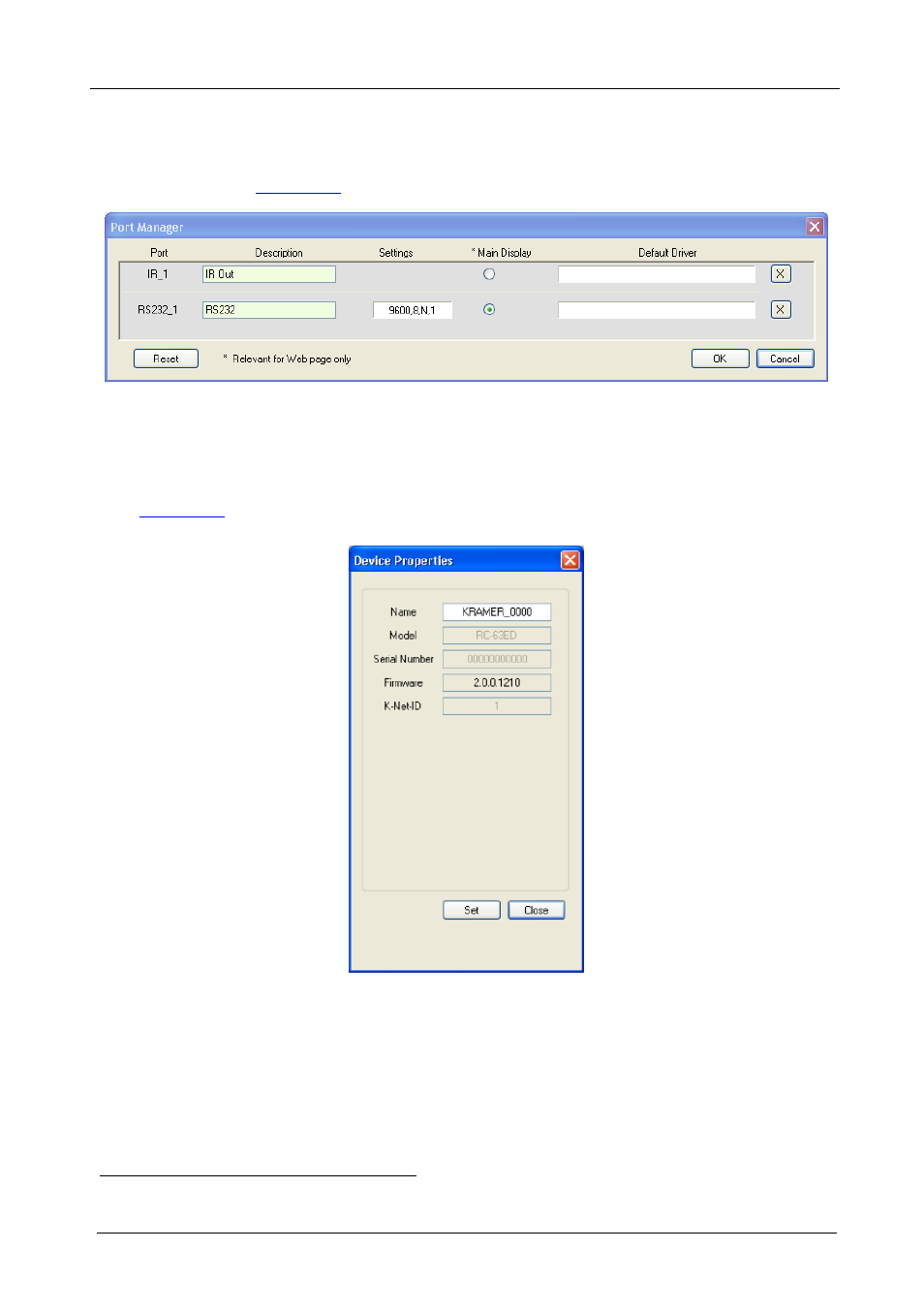 1 the port manager in the standalone mode, The port manager in the standalone mode, Figure 56: the port manager in the standalone mode | Figure 60, Shows the port manag, Box (see section | Kramer Electronics SV-551 User Manual | Page 48 / 51