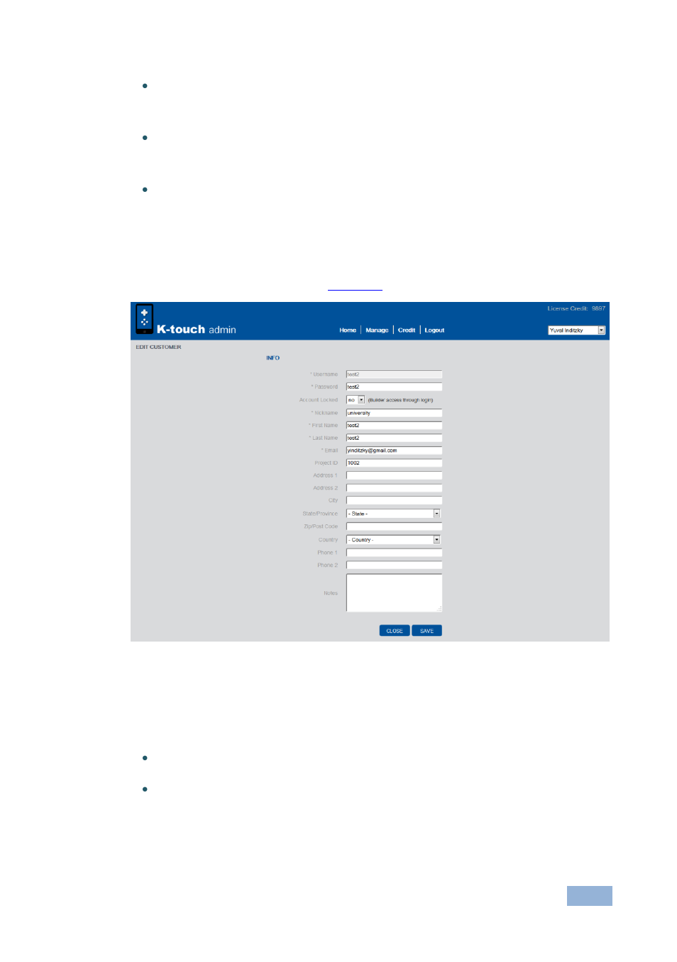 2 editing a customer, Figure 10: edit customer screen | Kramer Electronics K-Touch User Manual | Page 15 / 18