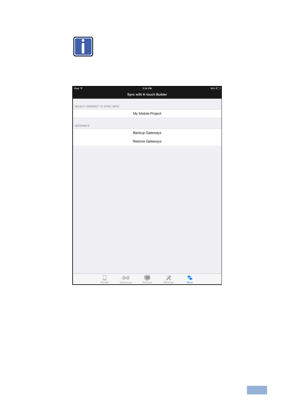 1 configuring the gateways, Configuring the gateways | Kramer Electronics K-Touch User Manual | Page 7 / 9