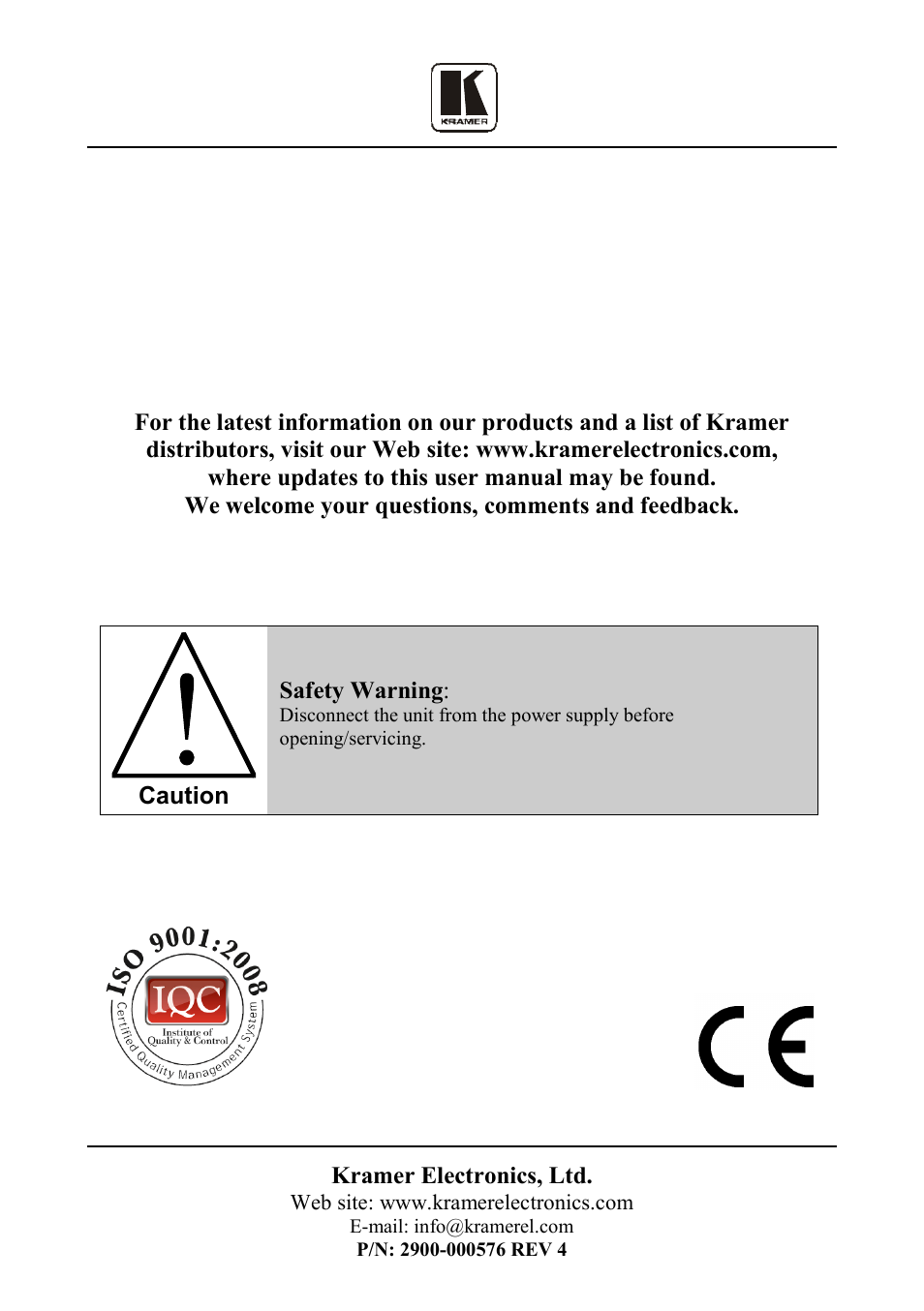 Kramer Electronics PL-50 User Manual | Page 52 / 52