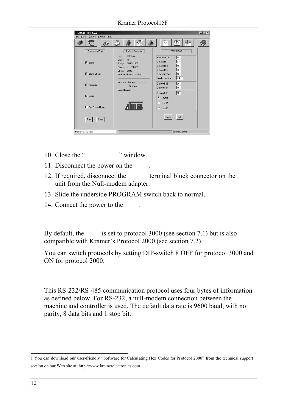 7 kramer protocol, 1 pl-8 commands in protocol 2000, Kramer protocol | Pl-8 commands in protocol 2000 | Kramer Electronics PL-8 User Manual | Page 15 / 23