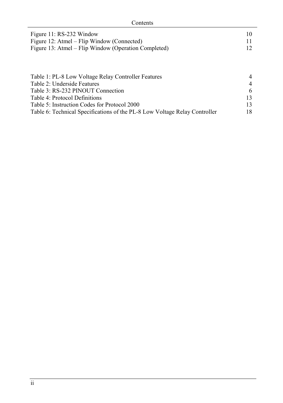 Tables | Kramer Electronics PL-8 User Manual | Page 3 / 23