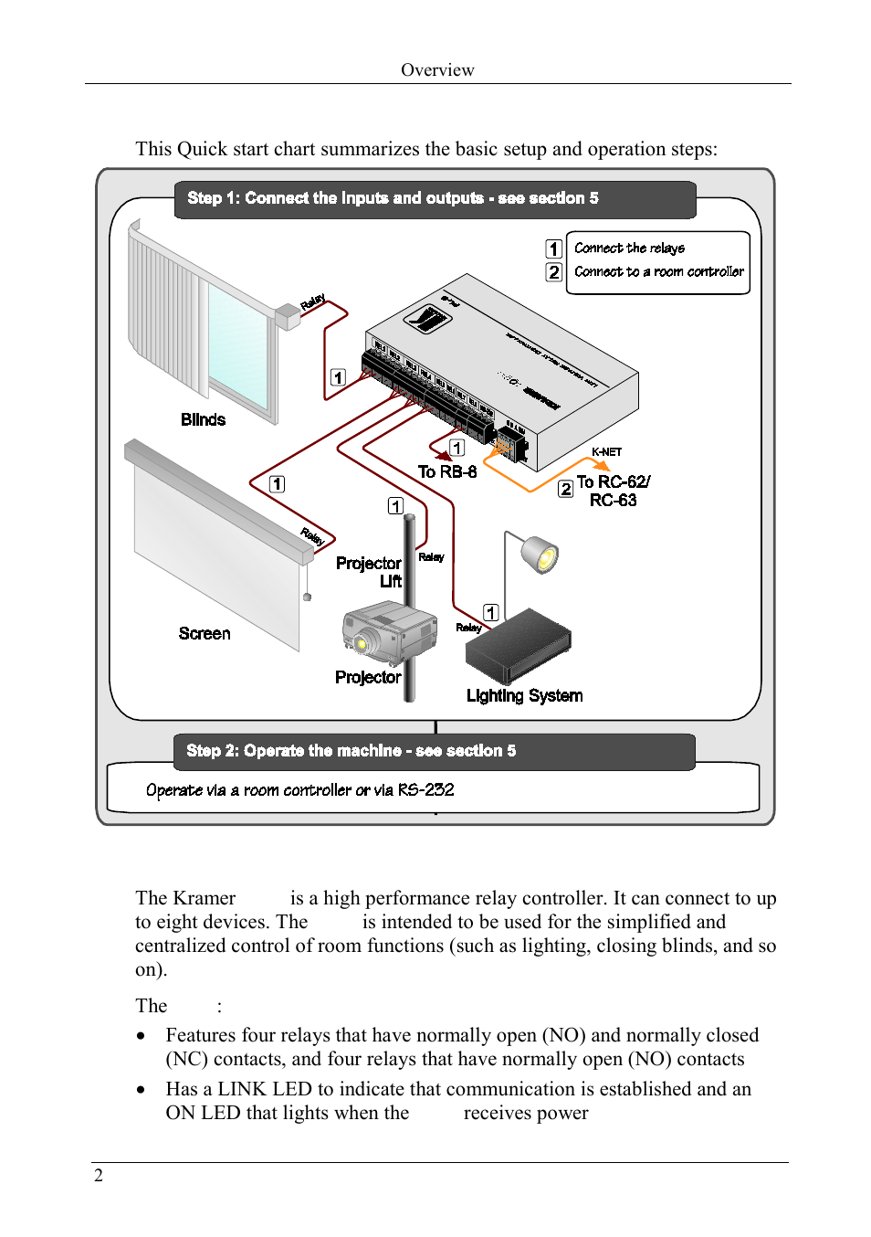 1 quick start, 3 overview, Quick start | Overview | Kramer Electronics PL-8 User Manual | Page 5 / 23