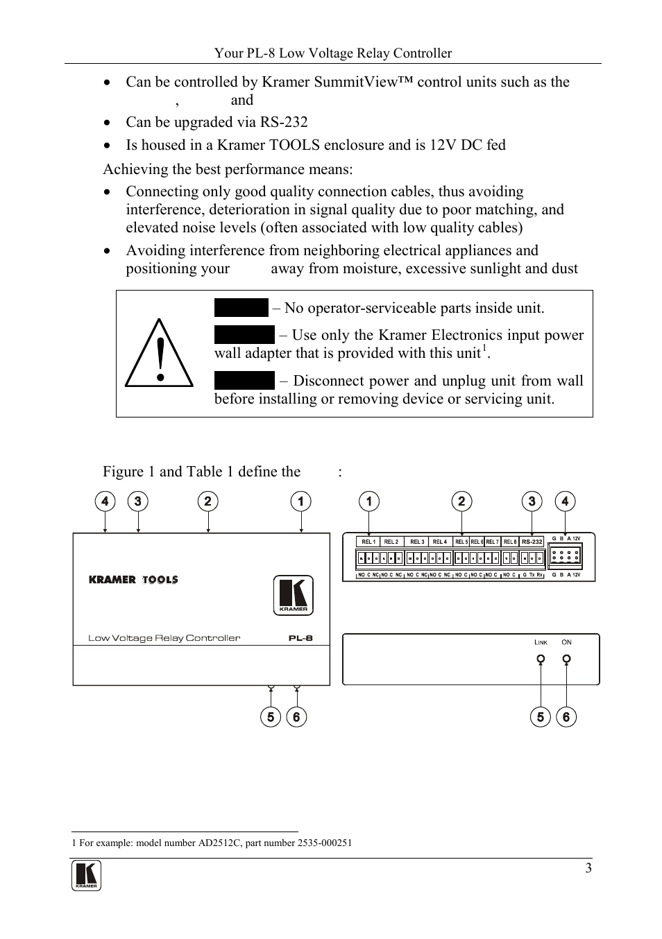 4 your pl-8 low voltage relay controller, Your pl-8 low voltage relay controller, Figure 1: pl-8 low voltage relay controller | Kramer Electronics PL-8 User Manual | Page 6 / 23