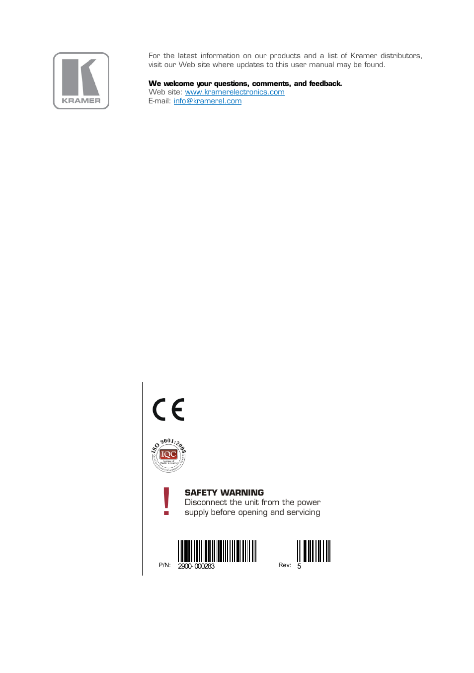 Kramer Electronics PT-4iREX User Manual | Page 13 / 13