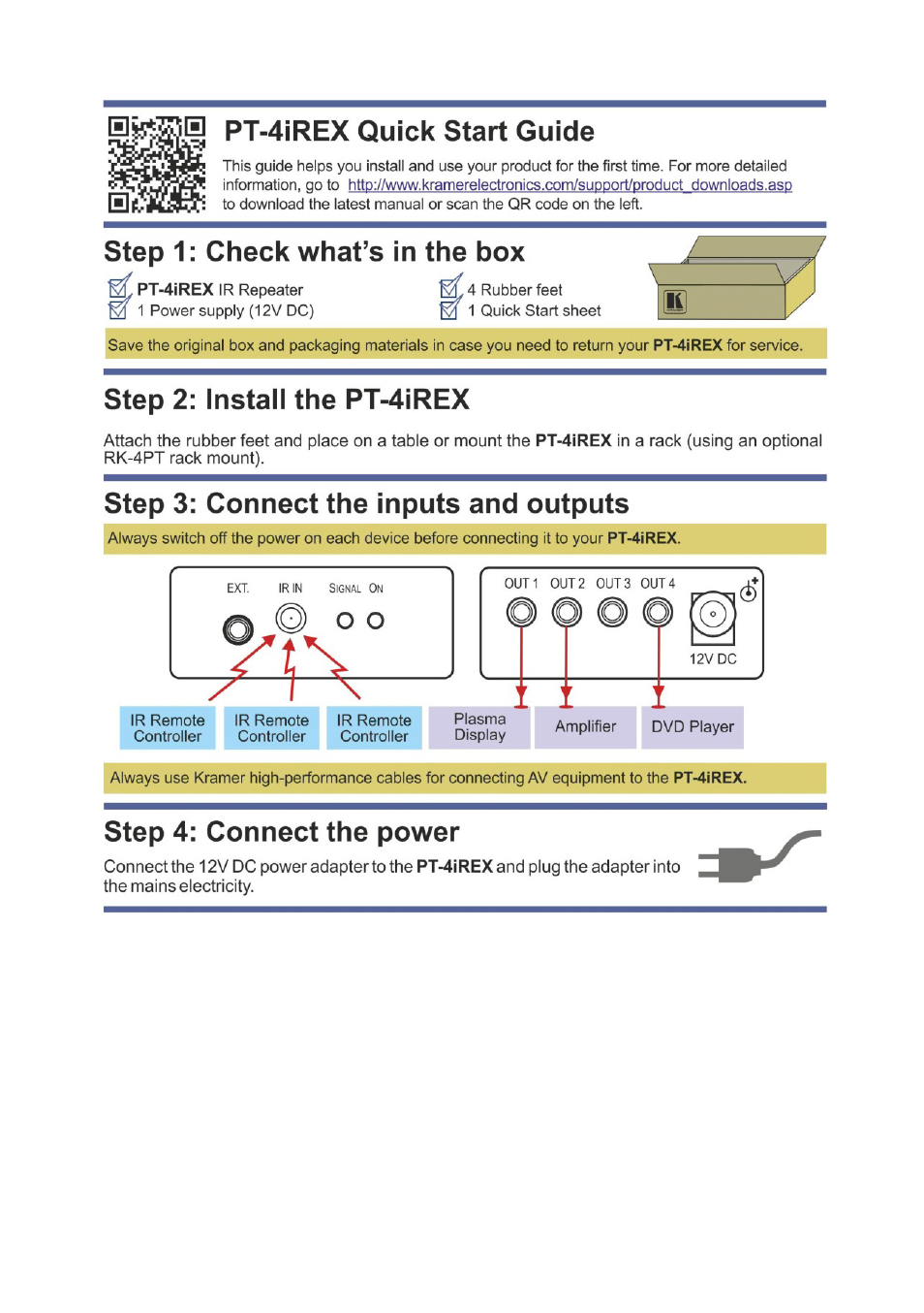 Kramer Electronics PT-4iREX User Manual | Page 2 / 13