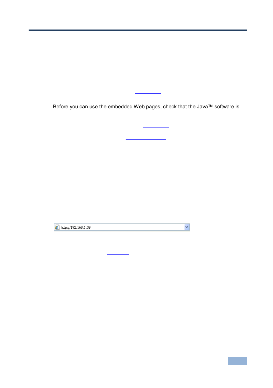 Figure 11: entering the ip address in your browser, 8operating the rb-6 remotely using the web pages, 1 accessing the rb-6 embedded web pages | Kramer Electronics RB-6 User Manual | Page 23 / 38