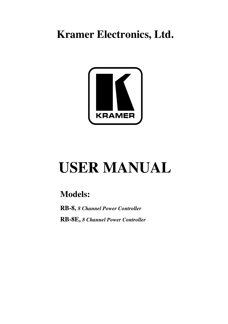 Kramer Electronics RB-8 User Manual | 11 pages