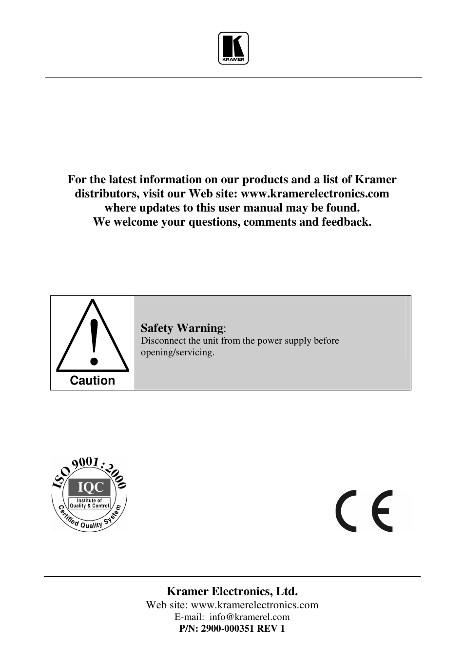 Kramer Electronics RB-8 User Manual | Page 11 / 11