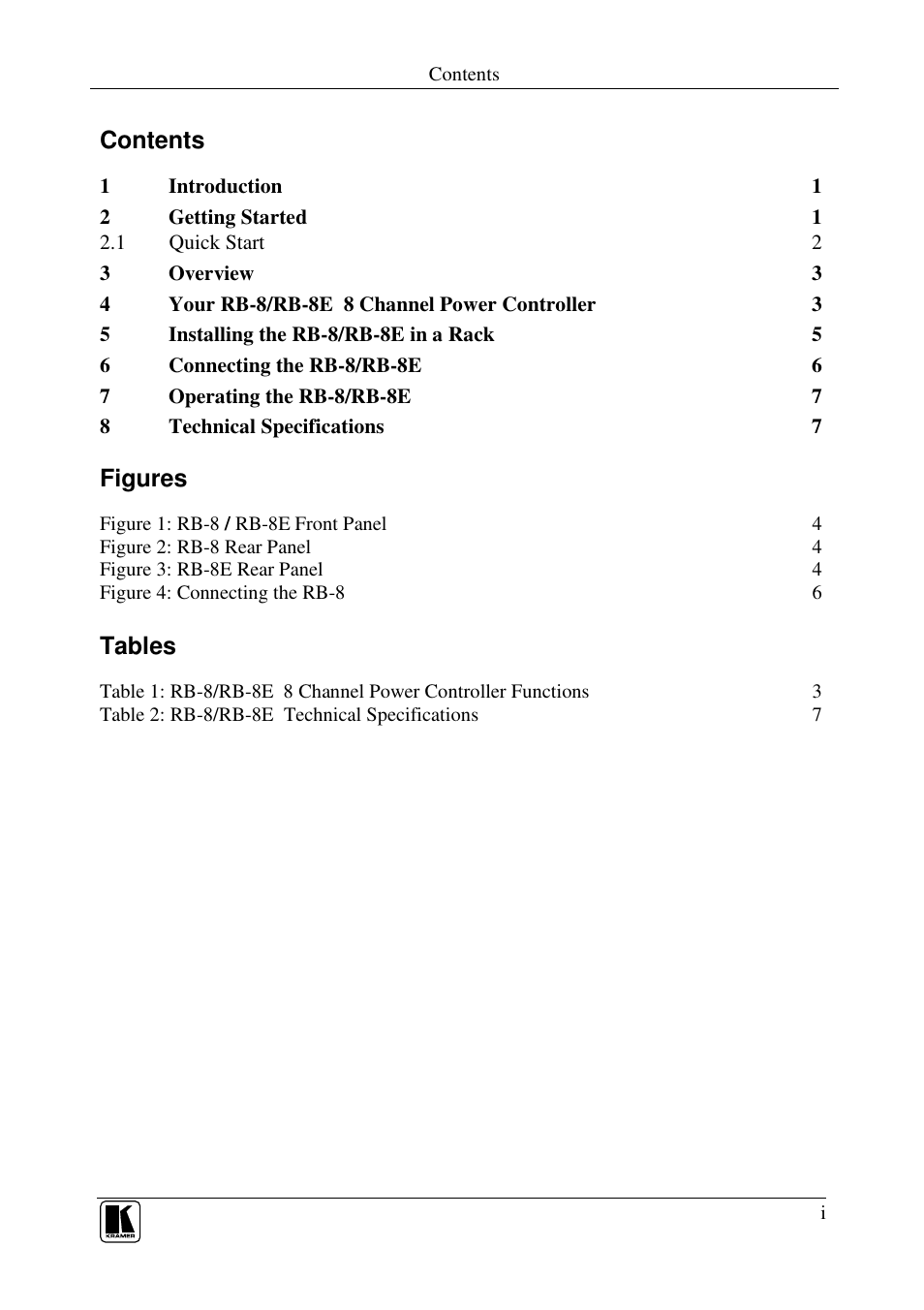 Kramer Electronics RB-8 User Manual | Page 2 / 11