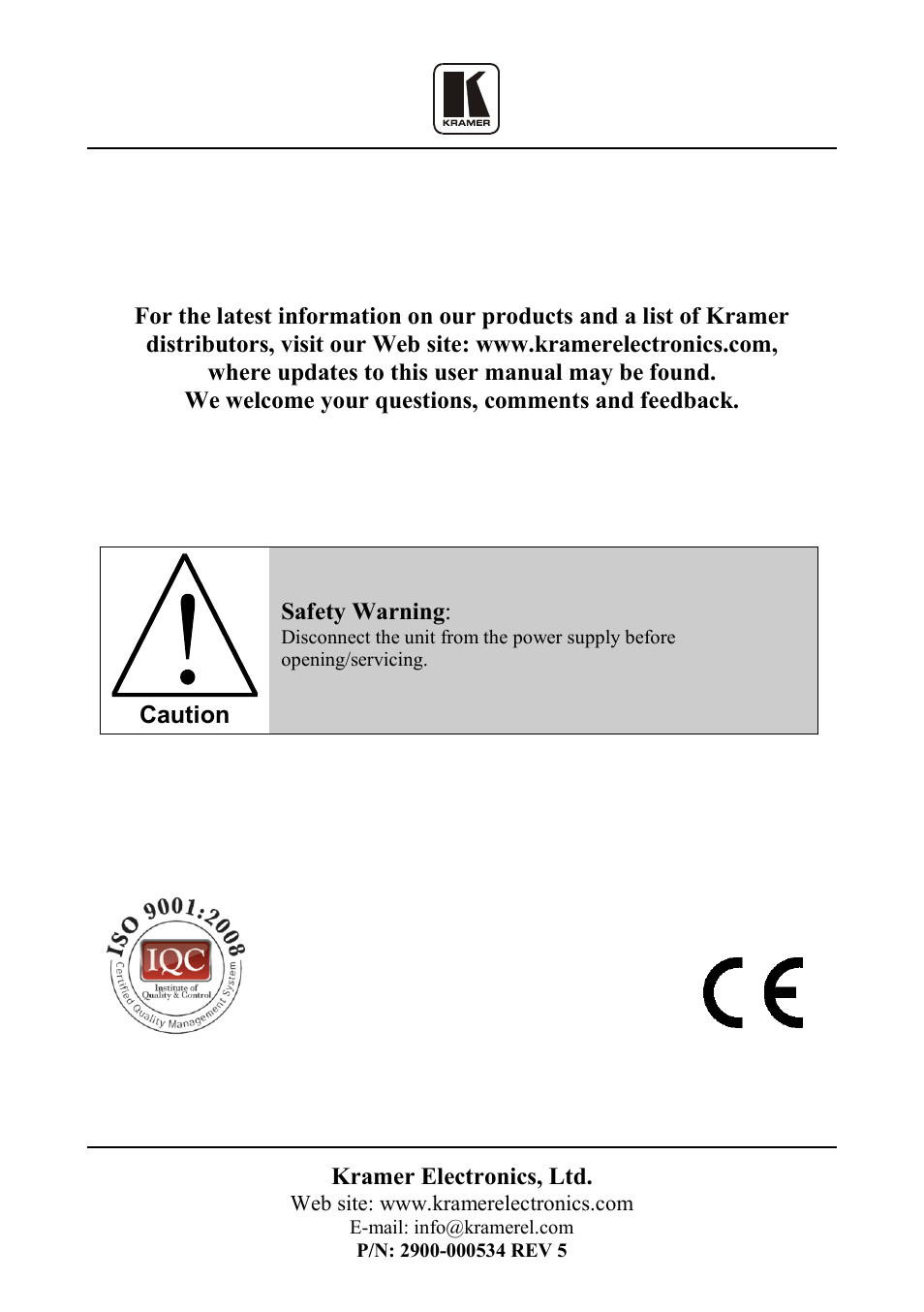Kramer Electronics TP-107AVR User Manual | Page 34 / 34