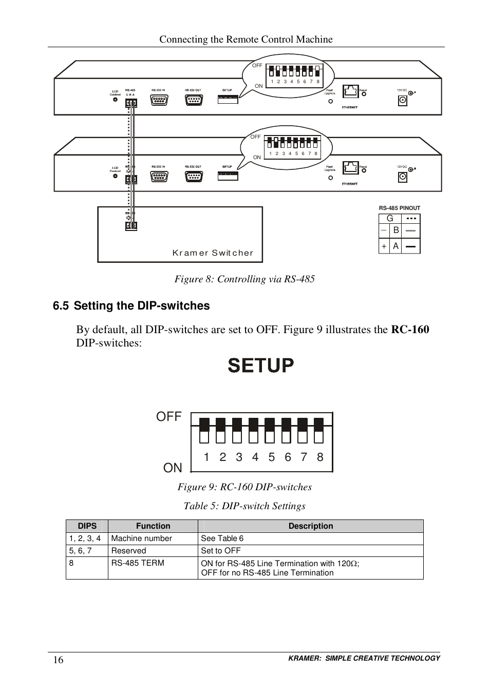 Off on | Kramer Electronics RC-80 User Manual | Page 19 / 35