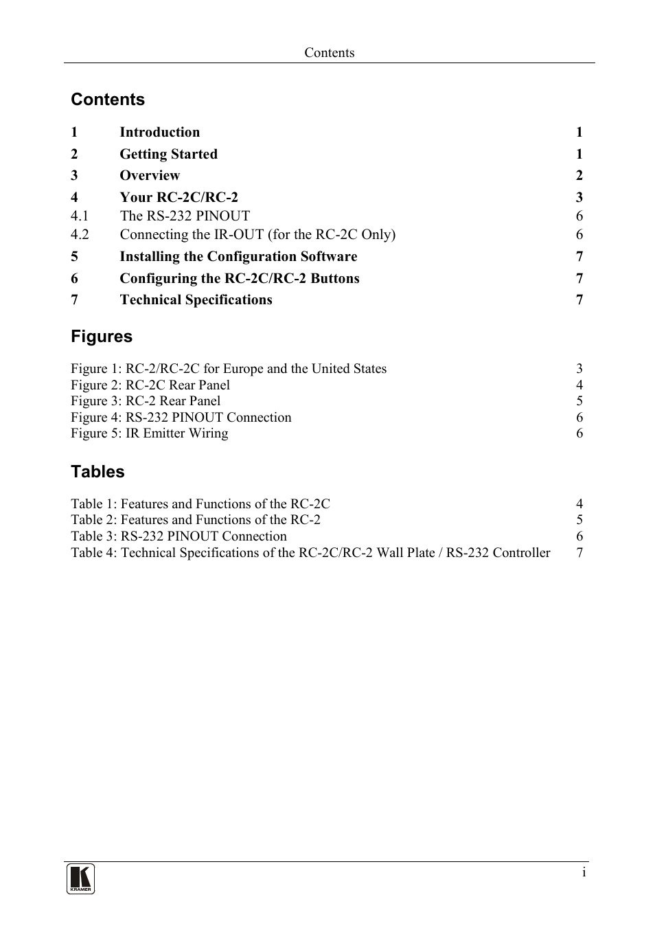 Kramer Electronics RC-2C User Manual | Page 2 / 11