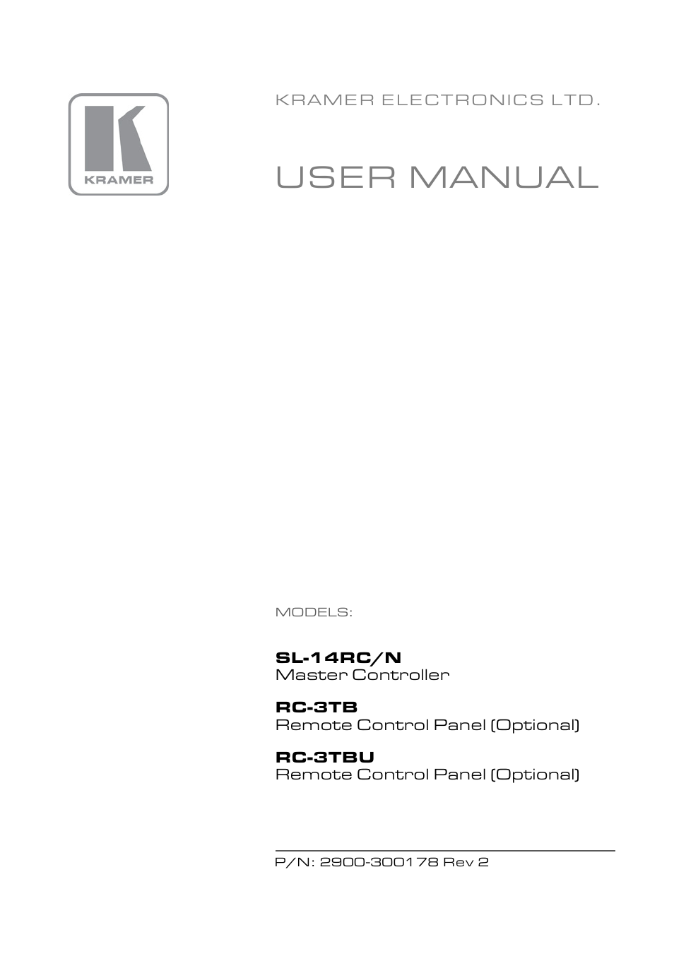 Kramer Electronics RC-3TBU User Manual | 27 pages
