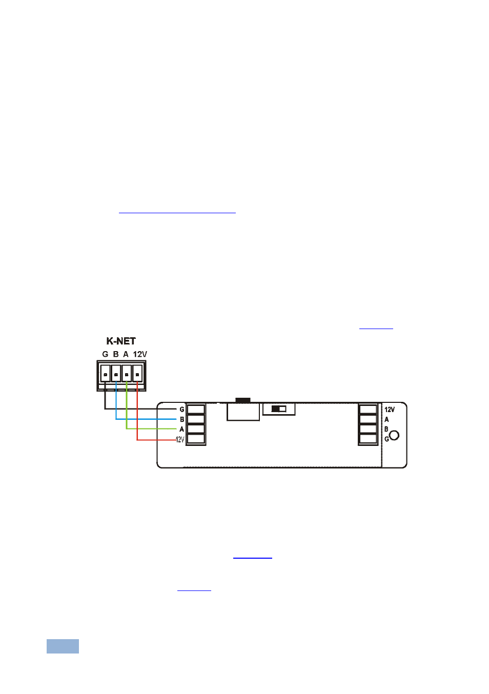 1 terminating rc-3tb/u remote control panels, Figure 7: k-net to rc-3tb/u connection, On 7.3 | N 7.3 | Kramer Electronics RC-3TBU User Manual | Page 17 / 27