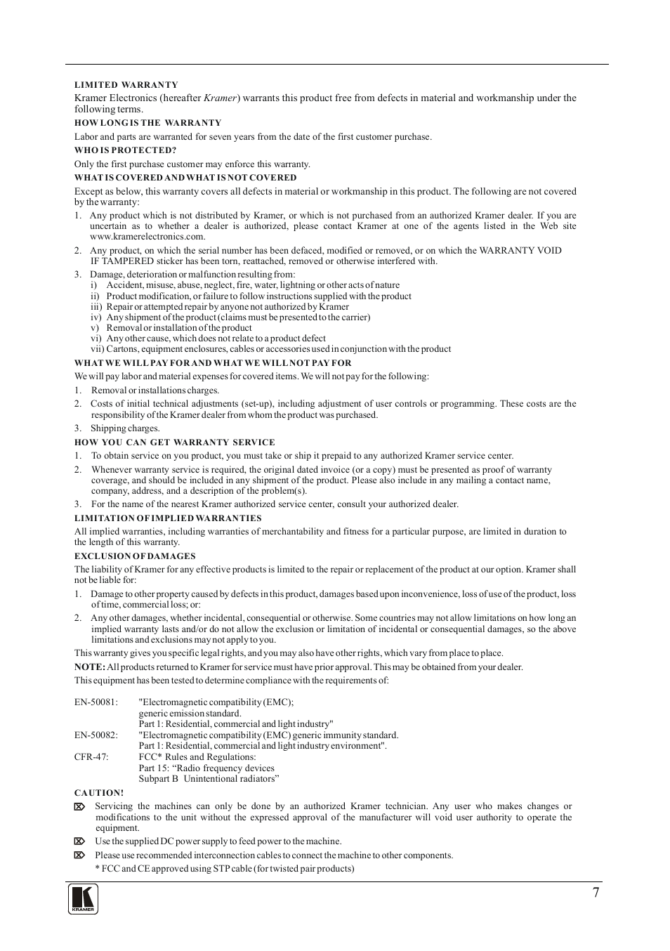 Kramer Electronics RC-52N User Manual | Page 9 / 10