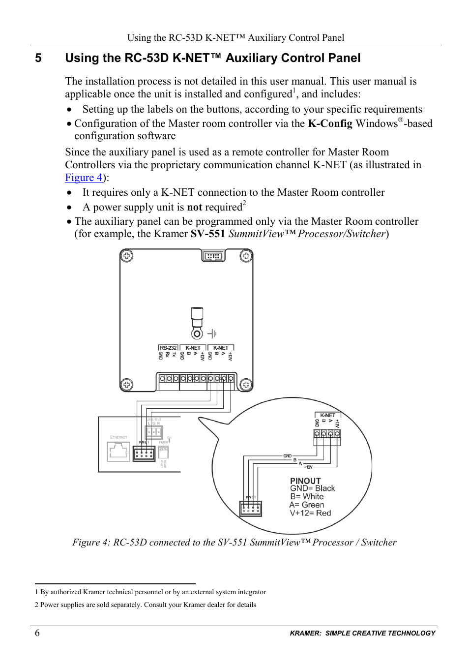 5 using the rc-53d k-net™ auxiliary control panel, Using the rc-53d k-net™ auxiliary control panel, 5using the rc-53d k-net™ auxiliary control panel | Kramer Electronics RC-53D User Manual | Page 9 / 15