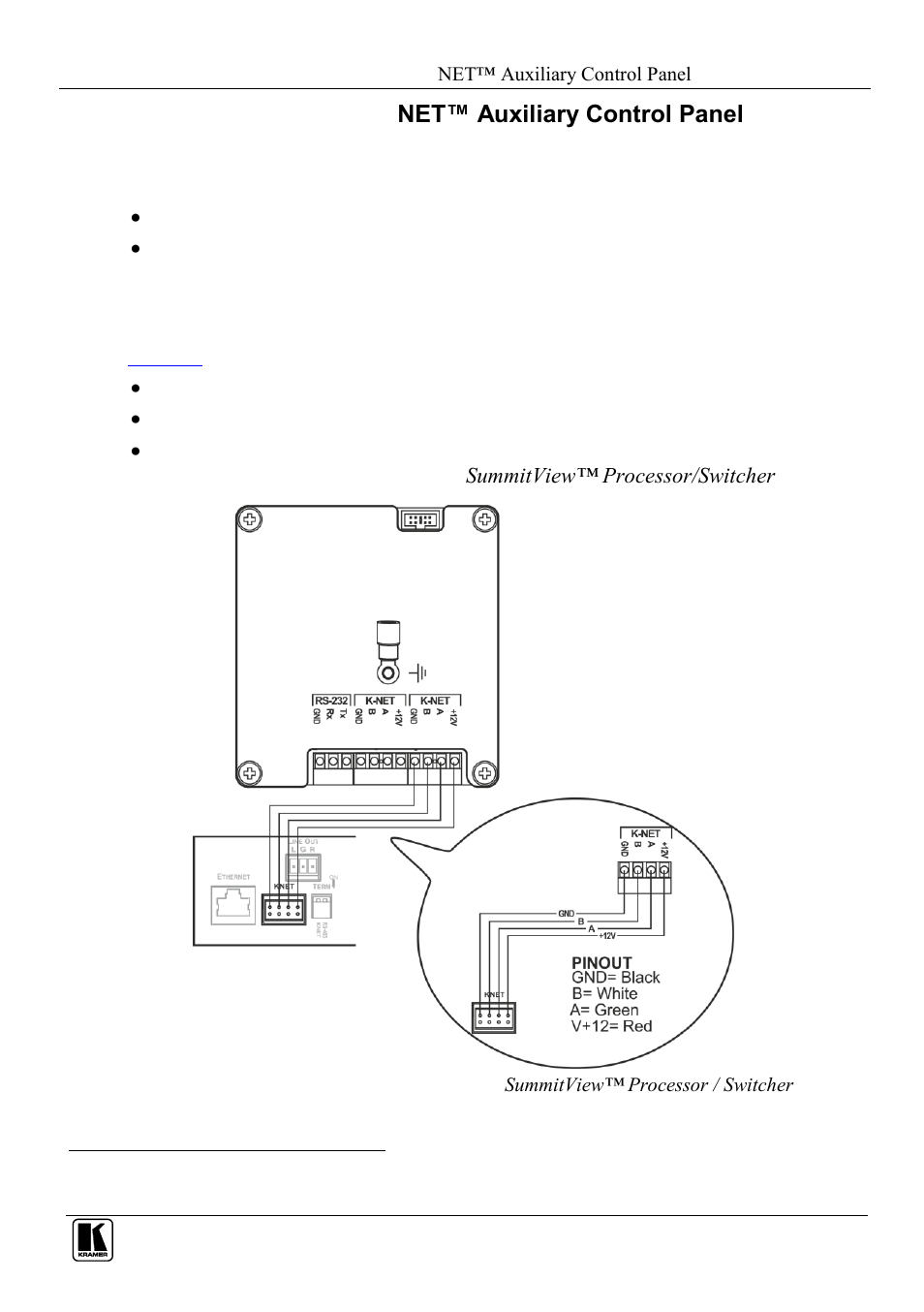 Using the rc-53dlc k-net™ auxiliary control panel | Kramer Electronics RC-53DLC User Manual | Page 12 / 18