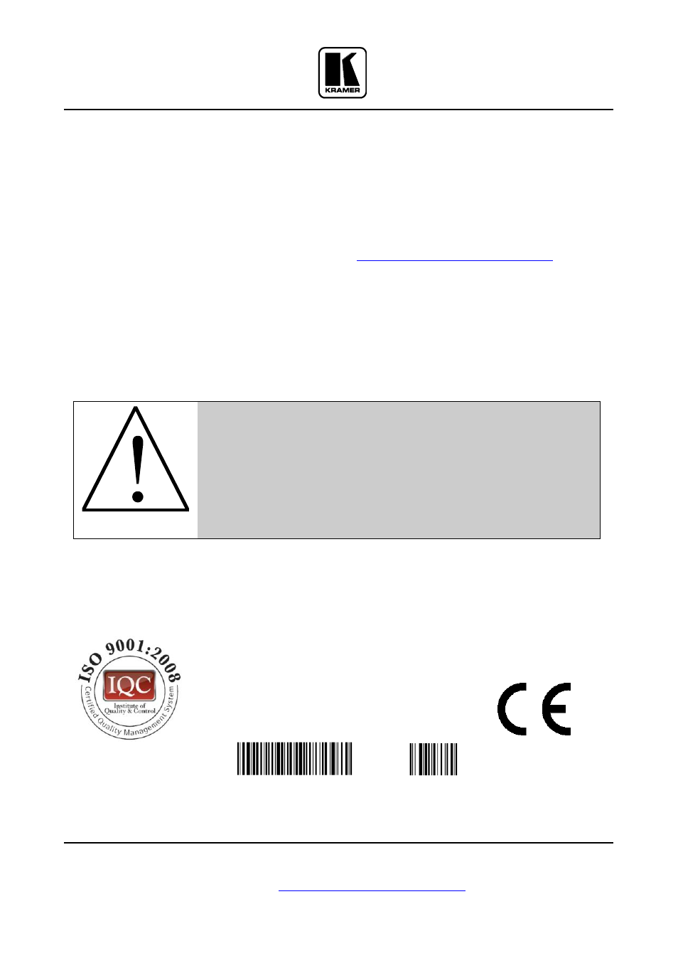 Kramer electronics, ltd, Caution, Safety warning | Kramer Electronics RC-53DLC User Manual | Page 18 / 18