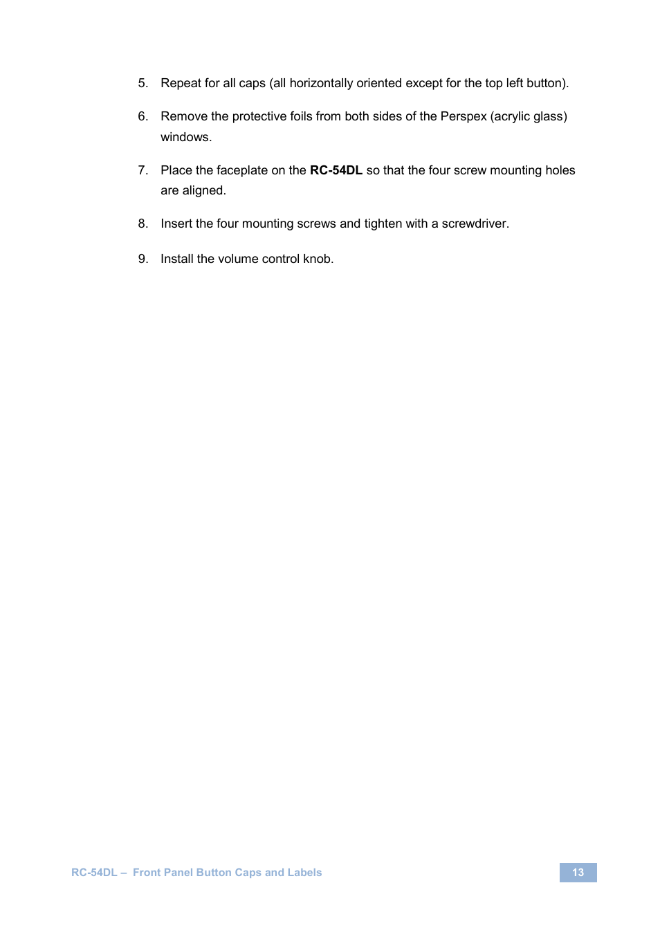 Kramer Electronics RC-54DL User Manual | Page 15 / 18