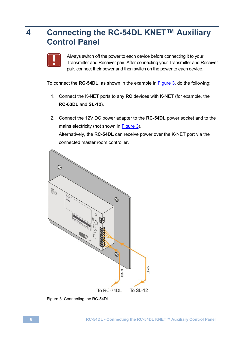 Figure 3: connecting the rc-54dl | Kramer Electronics RC-54DL User Manual | Page 8 / 18