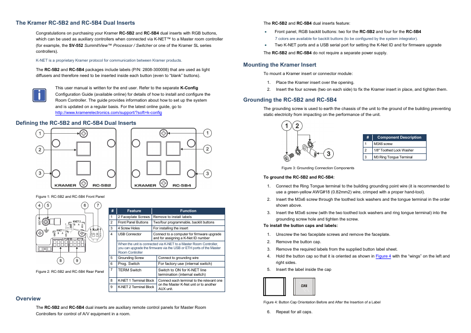 Kramer Electronics RC-5B4 User Manual | 2 pages