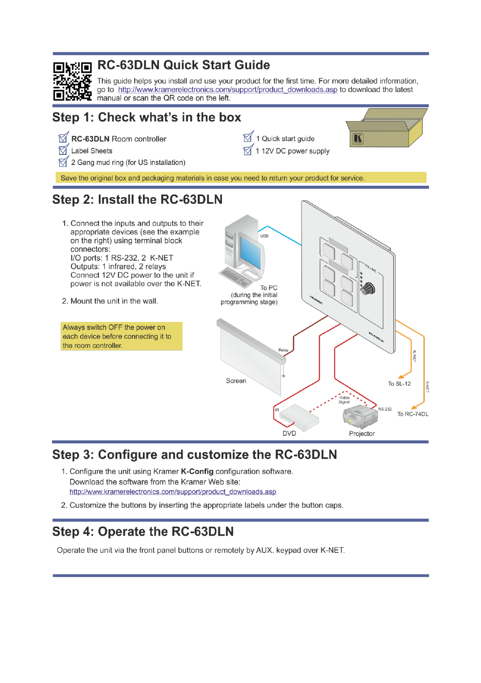 Kramer Electronics RC-63DLN User Manual | Page 2 / 24
