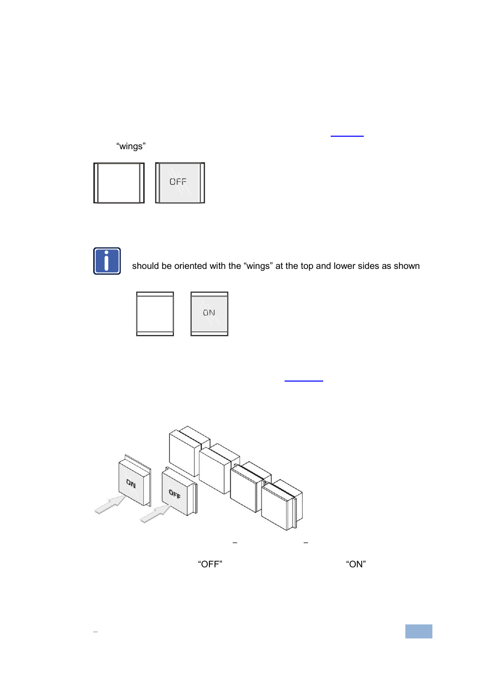 Installing the front panel button caps and labels, Figure 10: placing the button cap (left, Eu version, right – us version) | Kramer Electronics RC-63DLN User Manual | Page 20 / 24