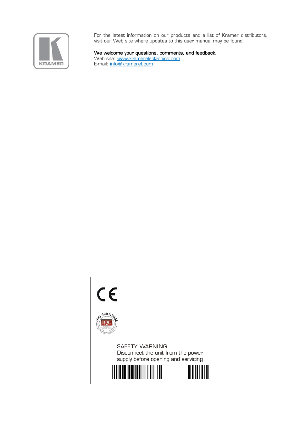 Kramer Electronics RC-63DLN User Manual | Page 24 / 24