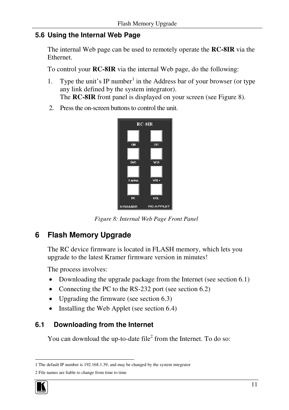 Kramer Electronics RC-8iR User Manual | Page 13 / 17