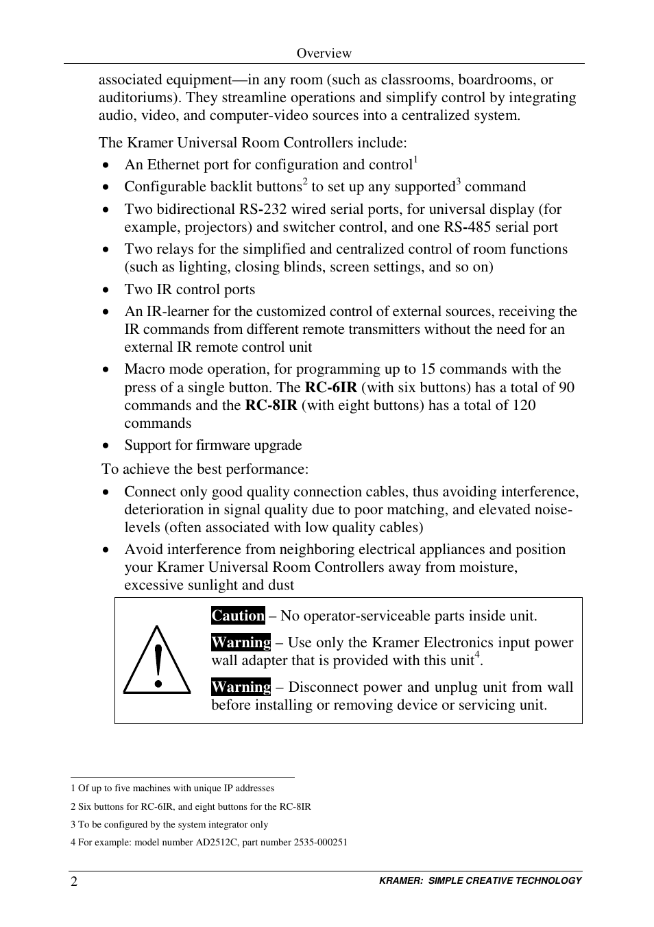 Kramer Electronics RC-8iR User Manual | Page 4 / 17
