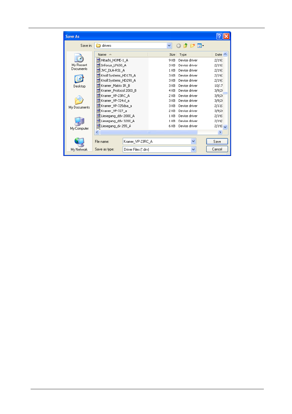 Figure 6: exporting a kramer driver file, Figure 6 | Kramer Electronics RC-8iR User Manual | Page 14 / 54