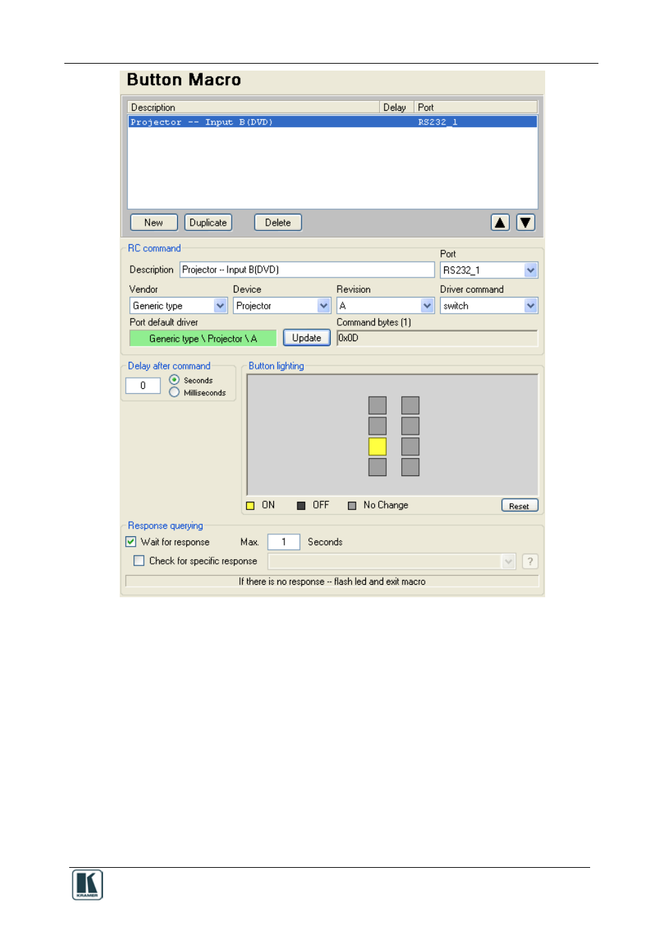 Figure 33: switch a dvd to the projector command, Figure 33 | Kramer Electronics RC-8iR User Manual | Page 37 / 54