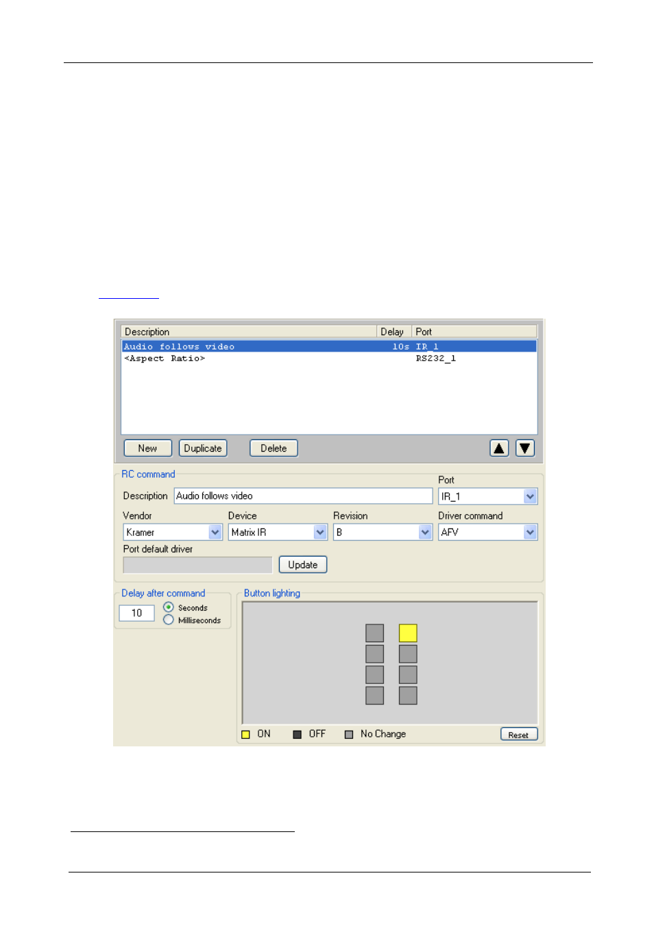 Figure 34: ir command setting | Kramer Electronics RC-8iR User Manual | Page 38 / 54