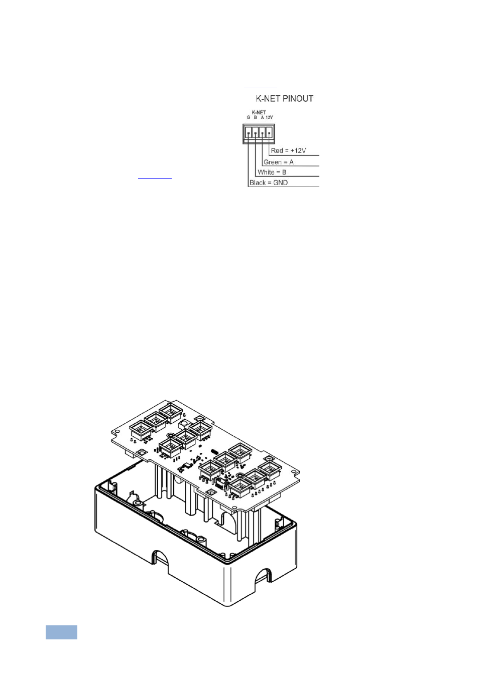 4 connecting the k-net port, Connecting the k-net port, Figure 5: k-net pinout connection | Figure 6: inserting the rc-76m/rc-712m | Kramer Electronics RC-76M User Manual | Page 15 / 25