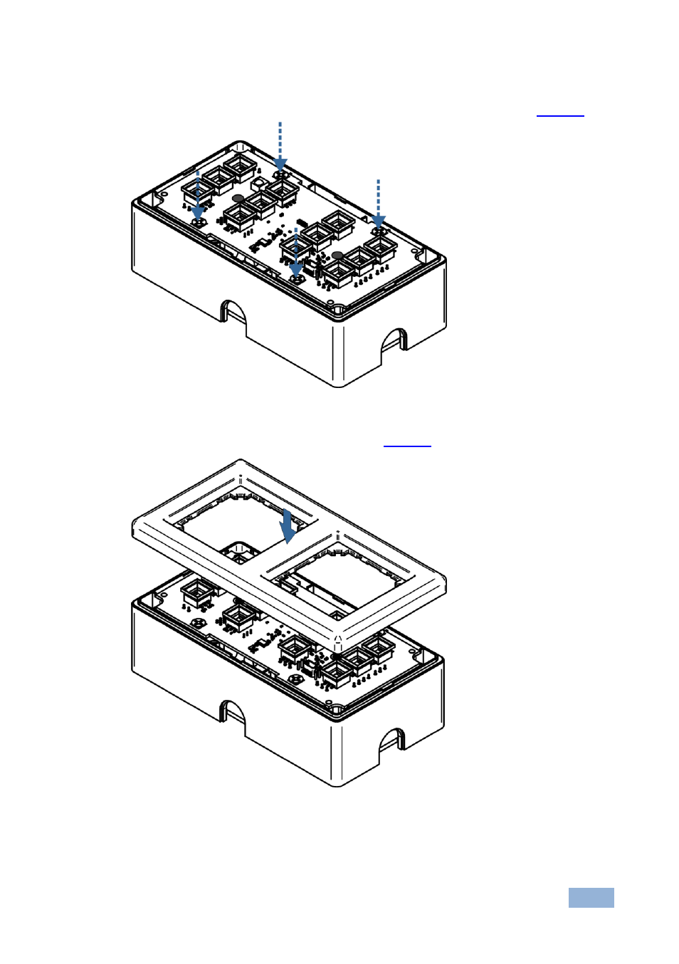 Figure 7: securing the rc-76m/rc-712m, Figure 8: placing the frame | Kramer Electronics RC-76M User Manual | Page 16 / 25