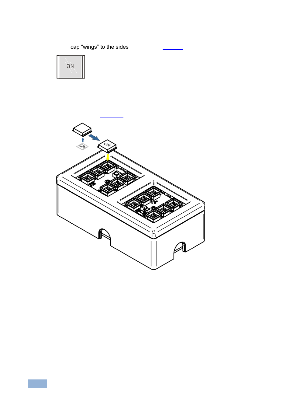 Figure 9: button cap orientation with label | Kramer Electronics RC-76M User Manual | Page 17 / 25