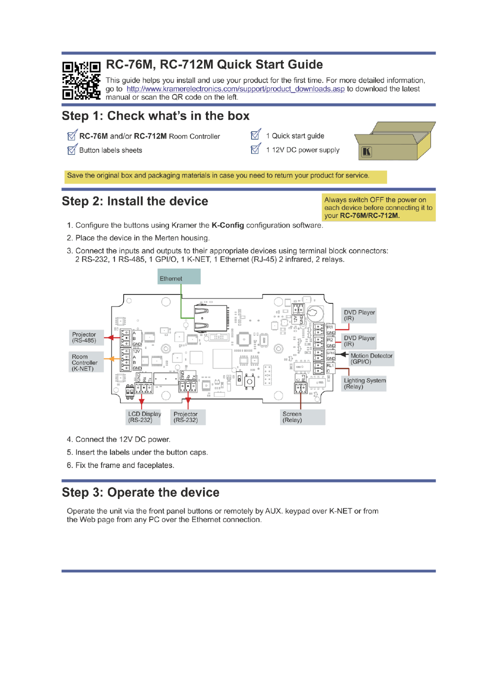 Kramer Electronics RC-76M User Manual | Page 2 / 25