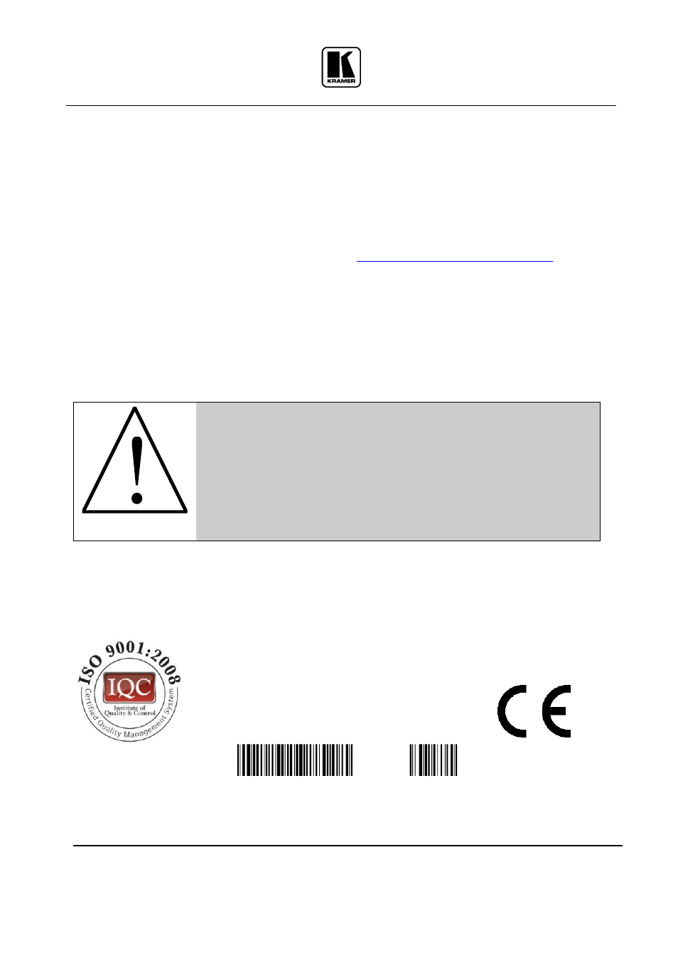 Caution, Safety warning | Kramer Electronics RC-74DL User Manual | Page 19 / 19