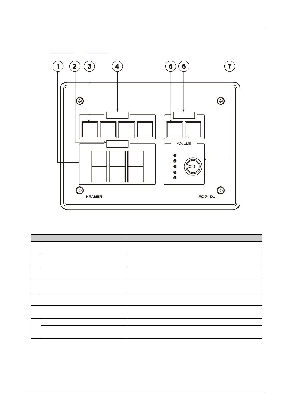 4 defining the rc-74dl master room controller, Defining the rc-74dl master room controller, 4defining the rc-74dl master room controller | Kramer Electronics RC-74DL User Manual | Page 6 / 19