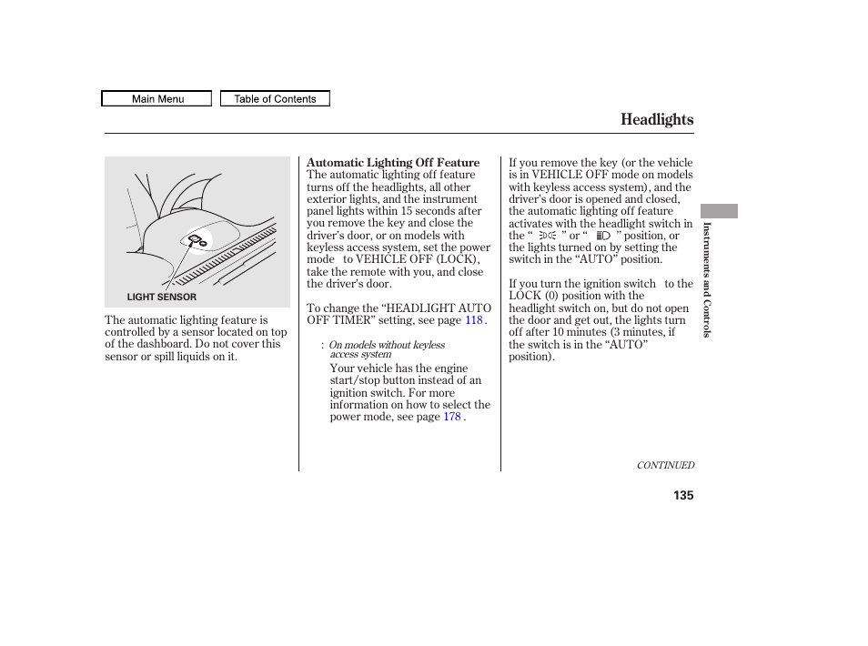 Headlights, 2011 tl | Acura 2011 TL User Manual | Page 138 / 614